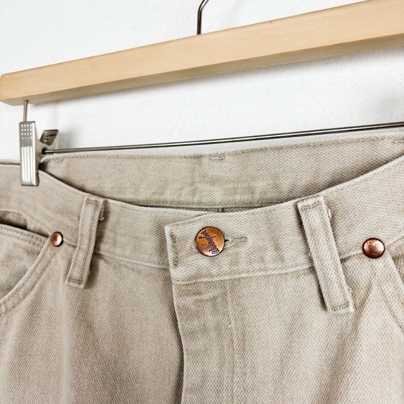 Vintage Wrangler Men’s Khaki Tan Straight Leg Jeans Sz 36x30 - Picture 5 of 9